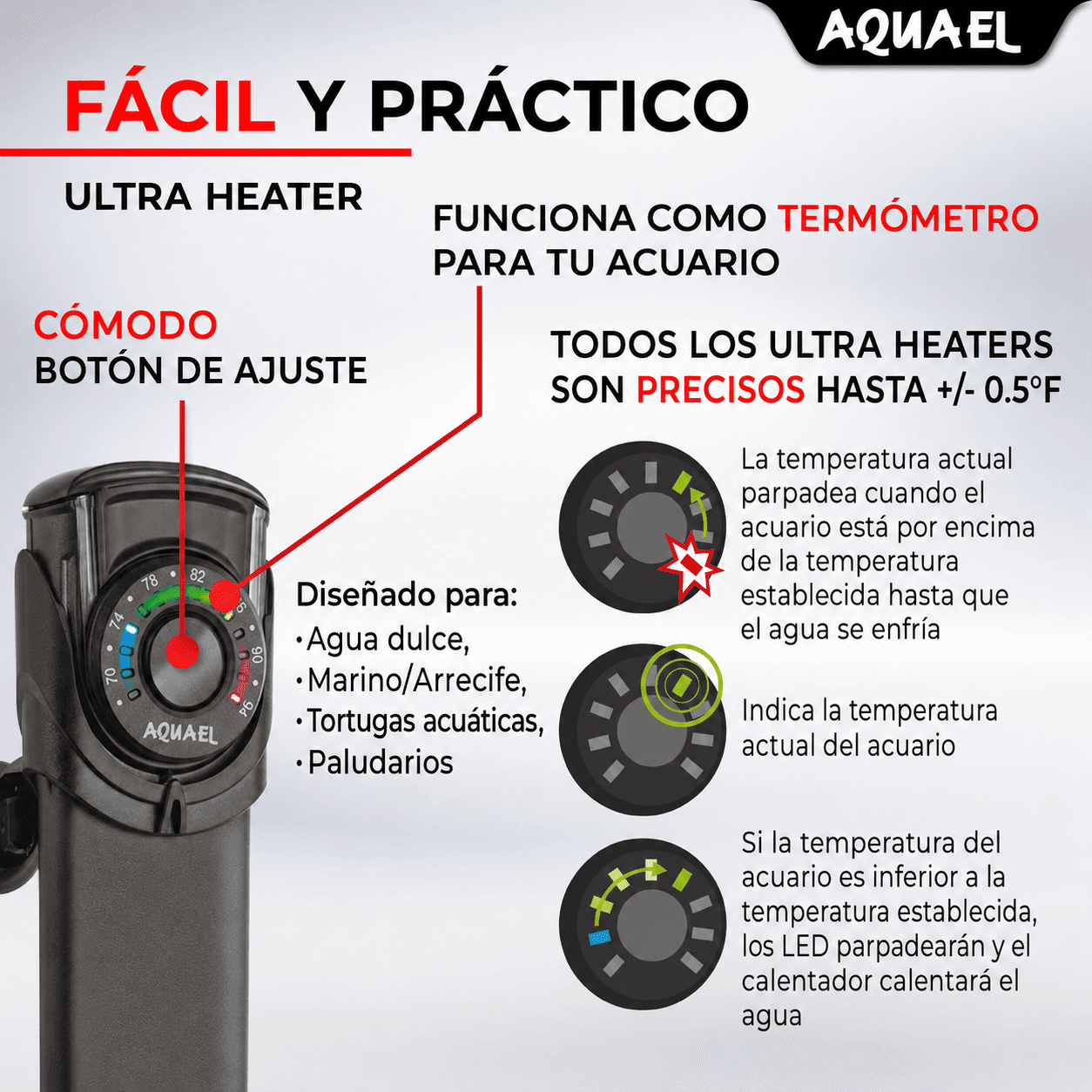 Termostato Electrónico Aquael ULTRA HEATER con Termómetro - Imagen 5