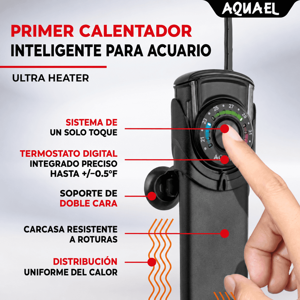 Termostato Electrónico Aquael ULTRA HEATER con Termómetro - Imagen 6