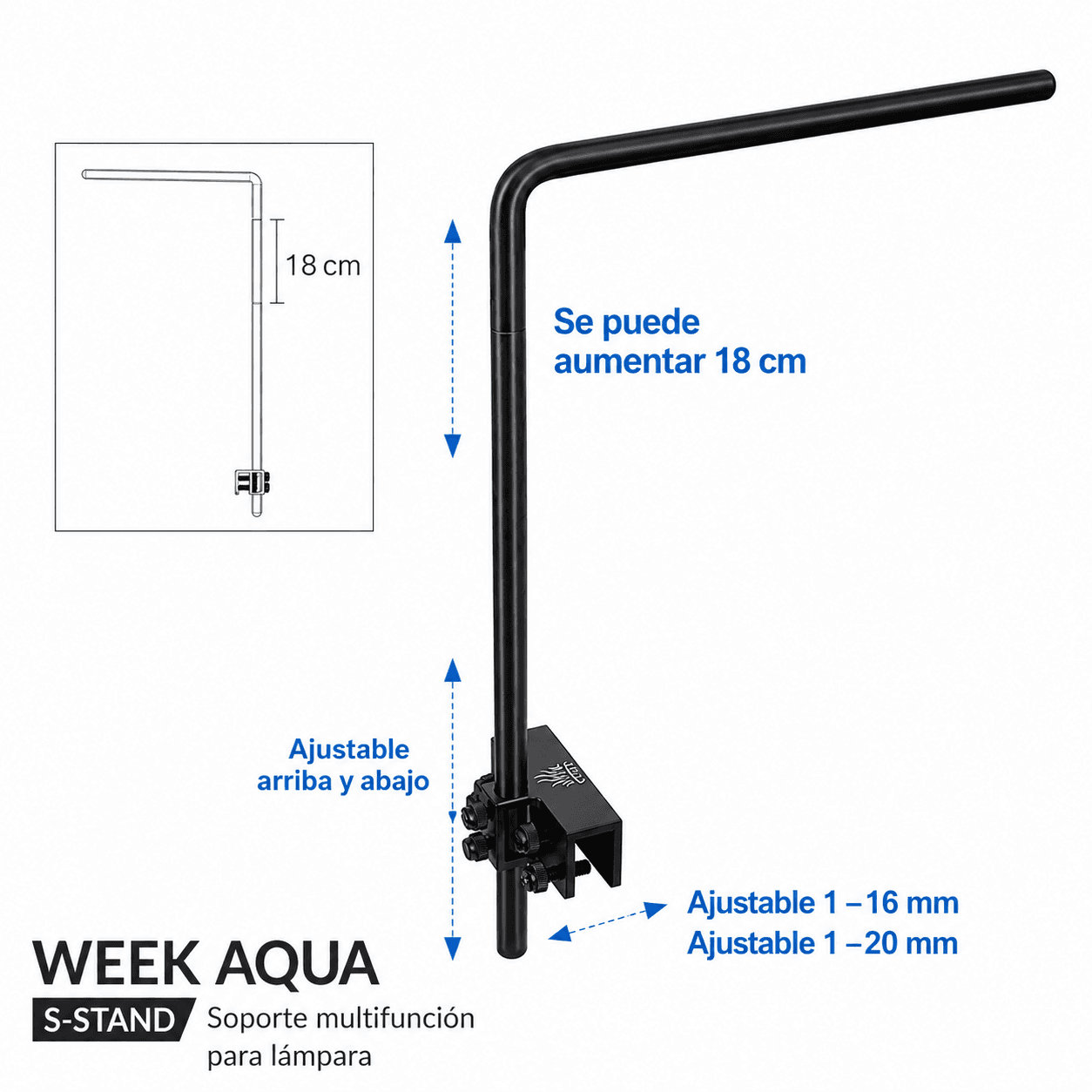Soporte Doble Week Aqua DJ-S-16B-D1 para Pantallas Serie M y L - Imagen 2