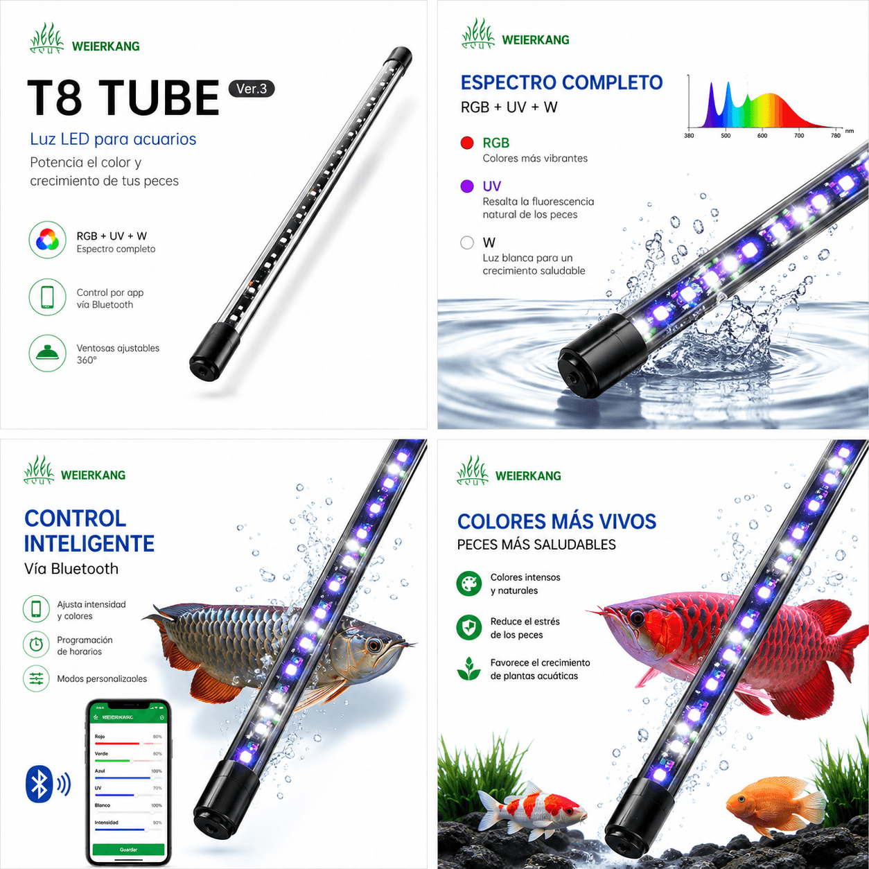 Week Aqua T8 Series Espectro Full RGB - Barra Sumergible - Imagen 2