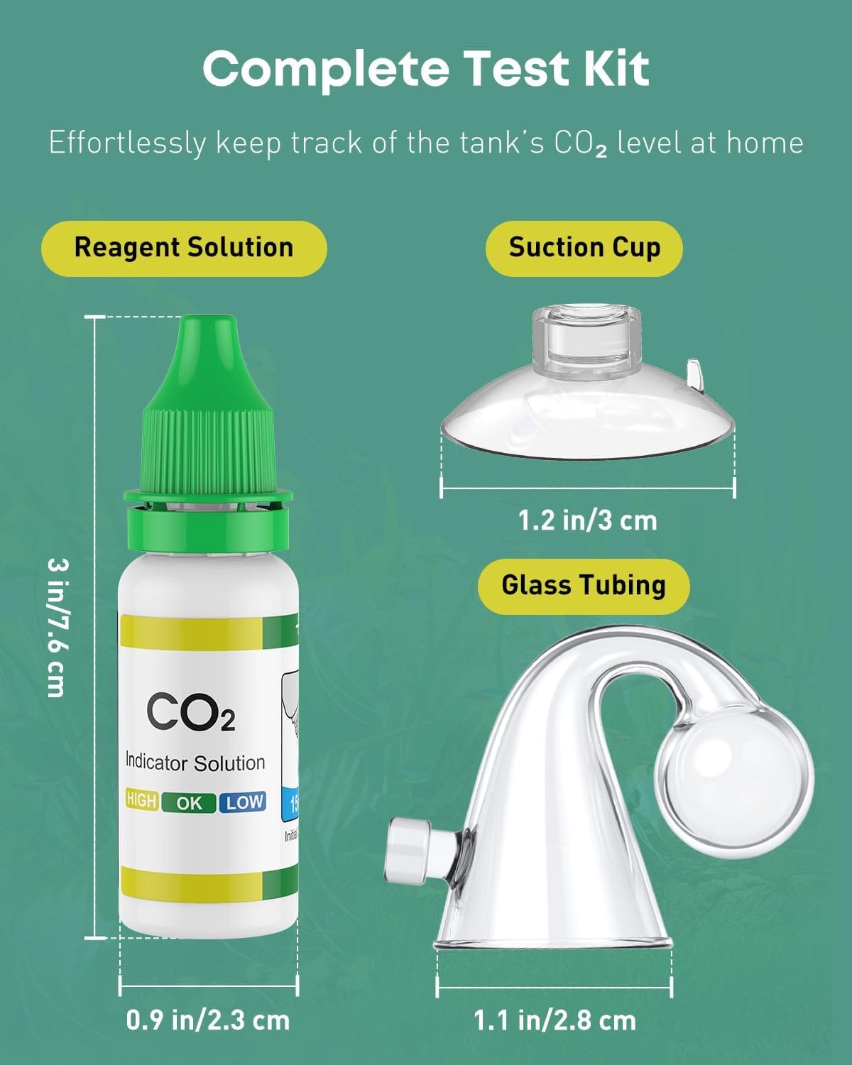 Kit Drop Checker CO₂ CO2-8 con Líquido y Vidrio para Acuario Plantado - Imagen 7