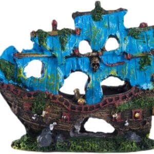 Adorno para acuario Barco Azul Chico — LL-SZ077