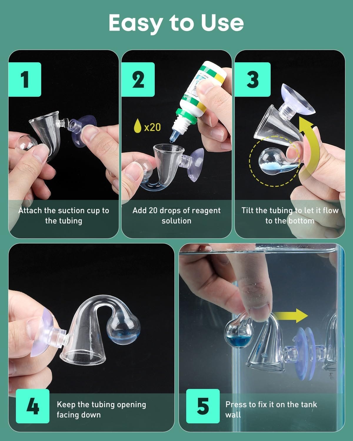 Kit Drop Checker CO₂ CO2-8 con Líquido y Vidrio para Acuario Plantado - Imagen 3