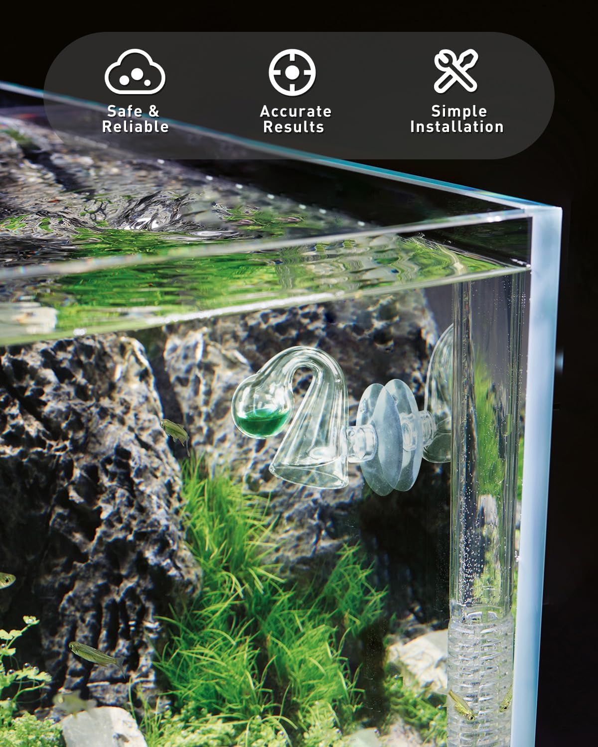 Kit Drop Checker CO₂ CO2-8 con Líquido y Vidrio para Acuario Plantado - Imagen 4