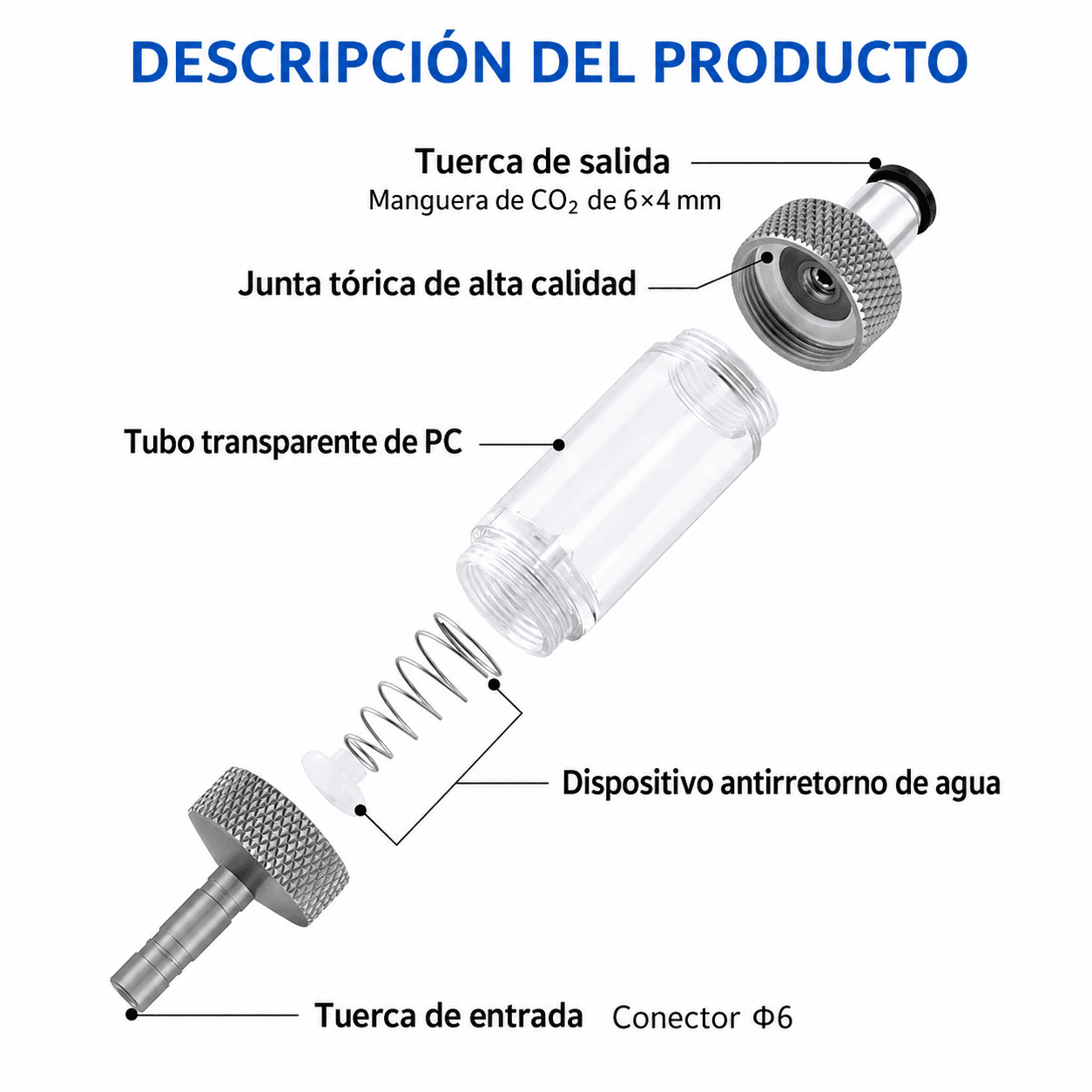 Contador de Burbujas CO₂ Week Aqua CO2-BC-S-W - Imagen 3