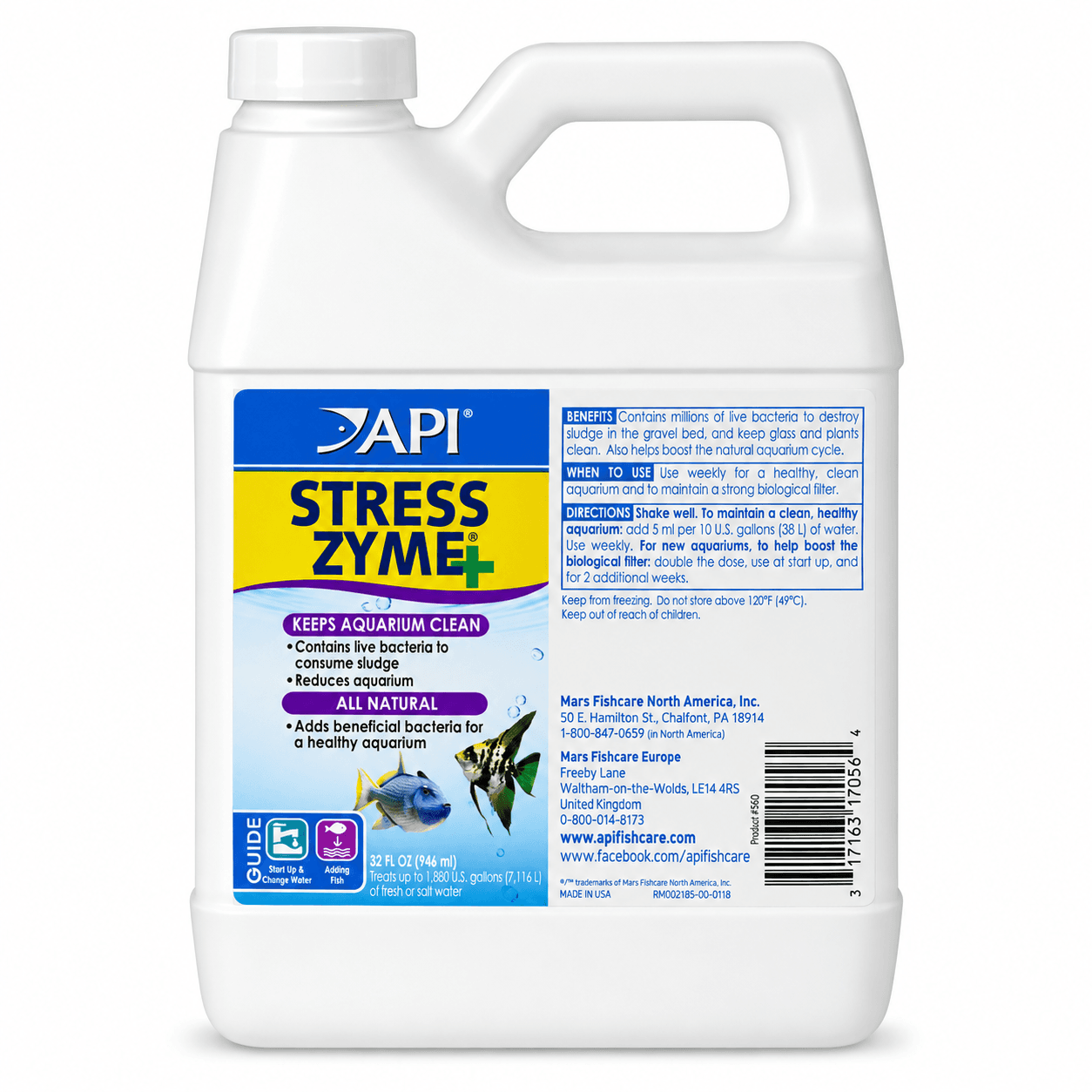 API Stress Zyme 946 ml – Bacterias para Acuario y Filtración Biológica