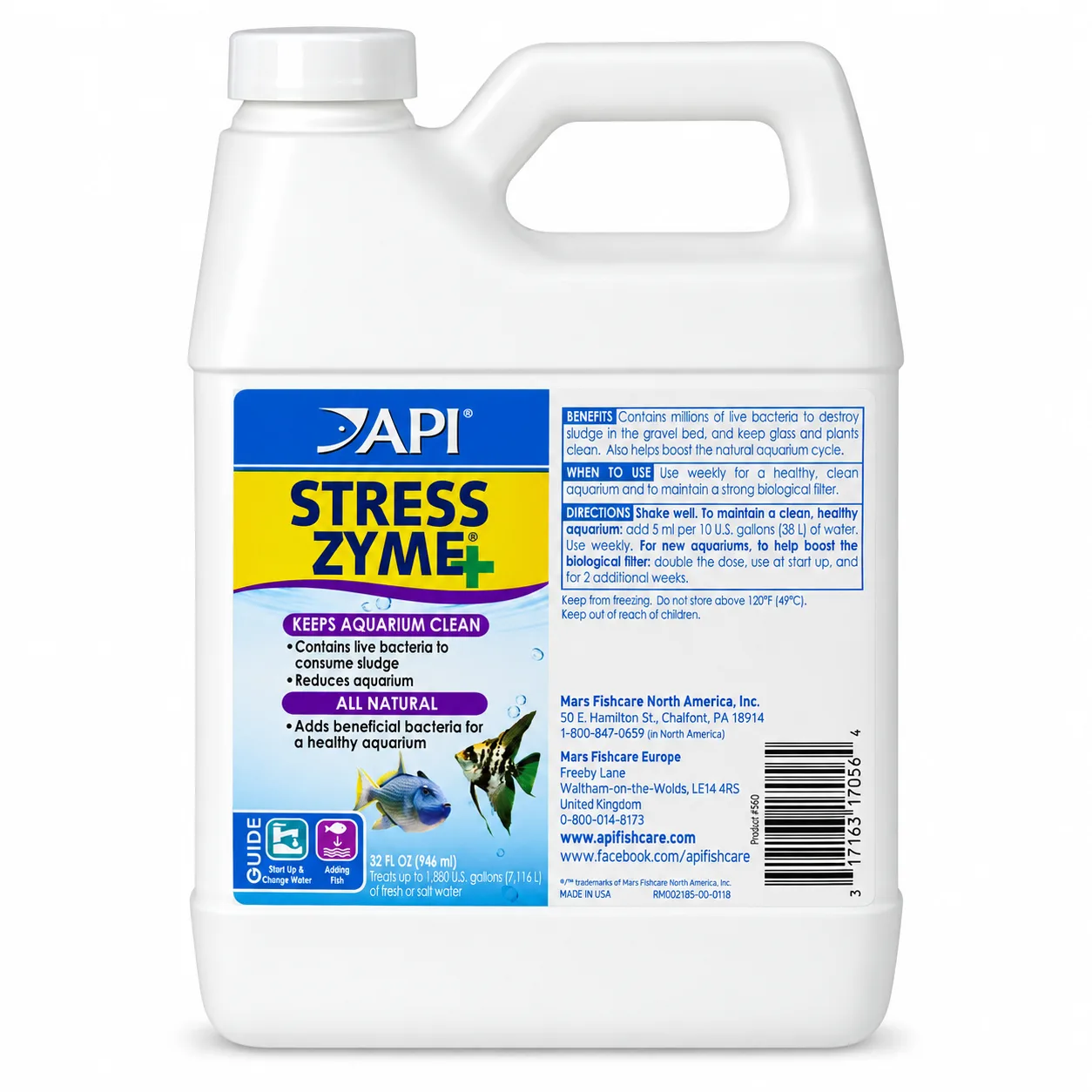 API Stress Zyme 946 ml – Bacterias para Acuario y Filtración Biológica