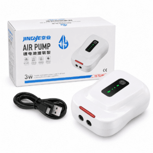 Bomba de Aire Recargable Jingye YE-PC400 2 Salidas 4800 mAh para Acuario